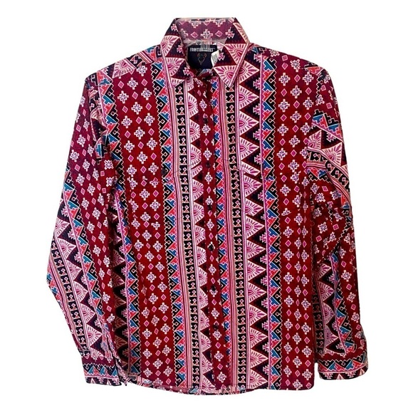 Vintage Frontier Series shirt mens 90’s size S abstract cotton western r… - Picture 1 of 6